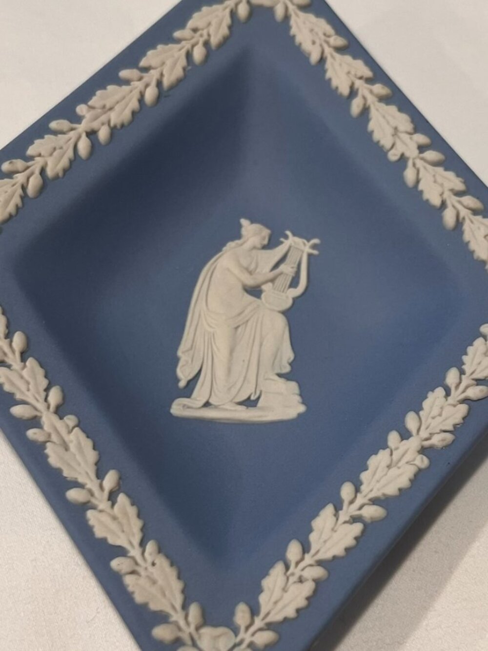 Wedgewood - Blue Jasperware - Diamond-Shaped with Classical Muse